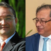 Marcelo Salazar, presidente del Comité de Cafeteros de Caldas, y Gustavo Petro, presidente de Colombia.