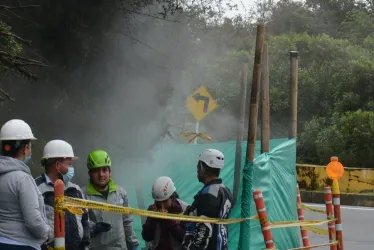 Zona de salida de gases en ladera de Cerro Bravo, en la vía Manizales-Bogotá. Foto del 15 de mayo.