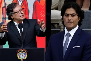 Gustavo Petro, presidente de la República, y su hijo mayor, Nicolás Petro Burgos.