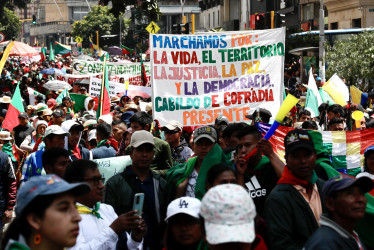 Indígenas de varias regiones del país participaron en la marcha denominada "Por la paz, por la vida, por la justicia social".