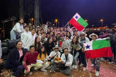 La banda caldense después de la premiación el domingo en Paipa (Boyacá).