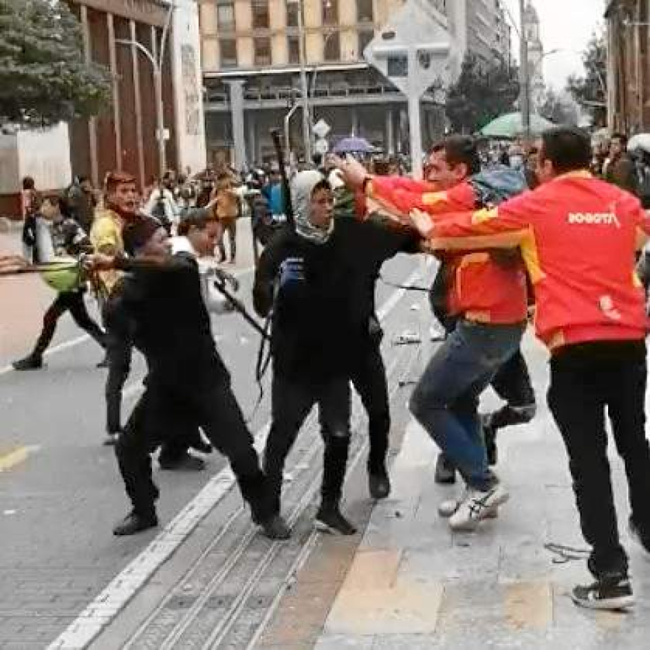 Foto | LA PATRIA Gestores de convivencia también fueron agredidos. Foto | LA PATRIA Gestores de convivencia también fueron agredidos.