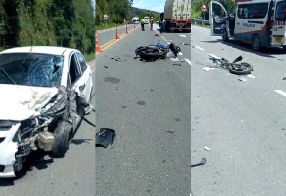 Un motociclista murió en choque múltiple en la vía Manizales-Medellín Un motociclista murió en choque múltiple en la vía Manizales-Medellín