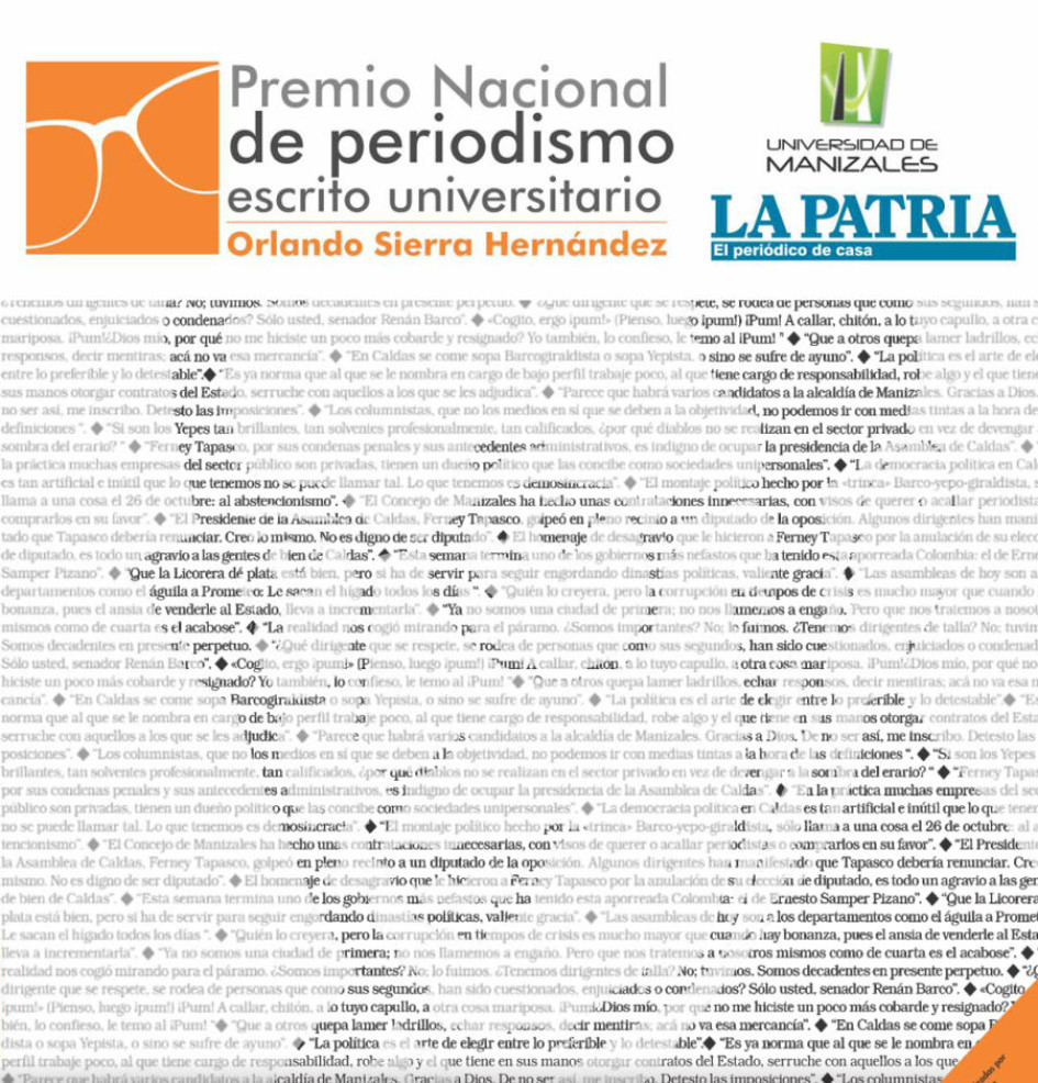 premio de periodismo Universitario Orlando Sierra premio de periodismo Universitario Orlando Sierra