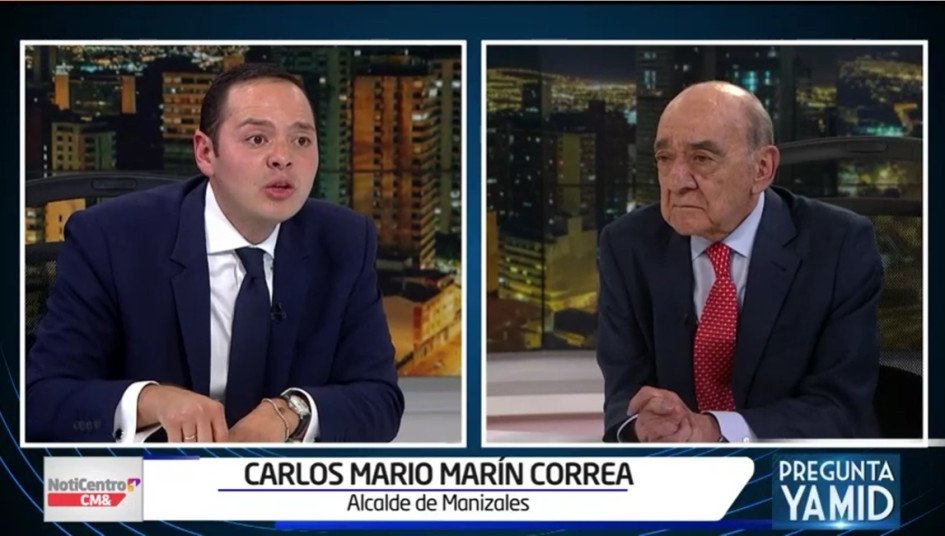 Carlos Mario Marín, alcalde de Manizales, en Pregunta Yamid. Carlos Mario Marín, alcalde de Manizales, en Pregunta Yamid.