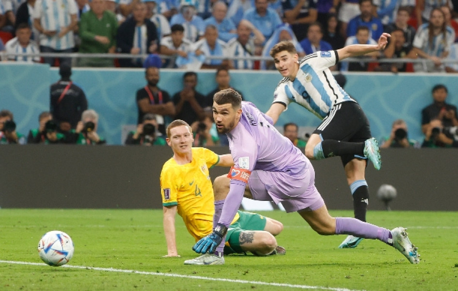 El gol de Julián Álvarez para la victoria de Argentina (2-1) frente a Australia. El gol de Julián Álvarez para la victoria de Argentina (2-1) frente a Australia.