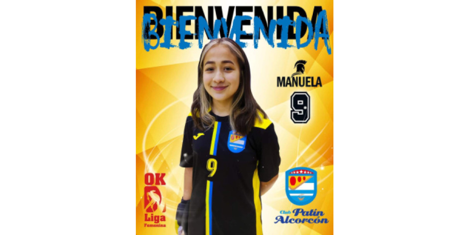 Manuela Arias Patiño, nacida en Manizales en el 2004, es la nueva jugadora del Club Patín Alcorcón. Manuela Arias Patiño, nacida en Manizales en el 2004, es la nueva jugadora del Club Patín Alcorcón.