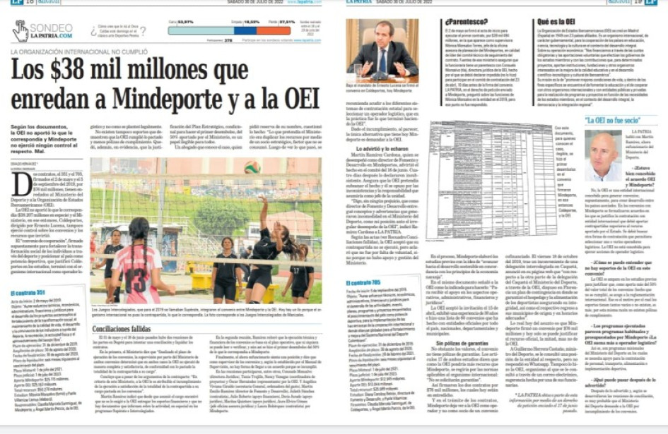 Mindeporte y la OEI. Mindeporte y la OEI.