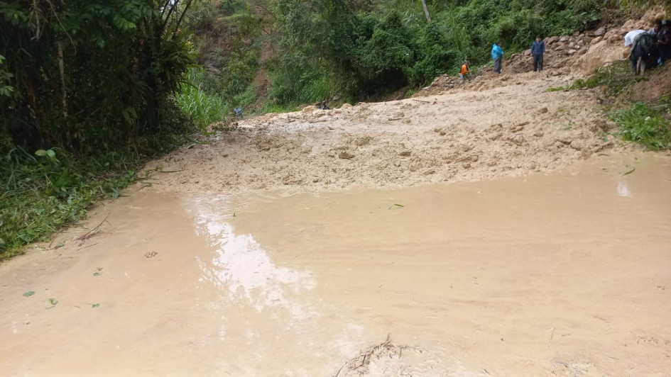 Vías en Pácora afectadas por las lluvias Vías en Pácora afectadas por las lluvias