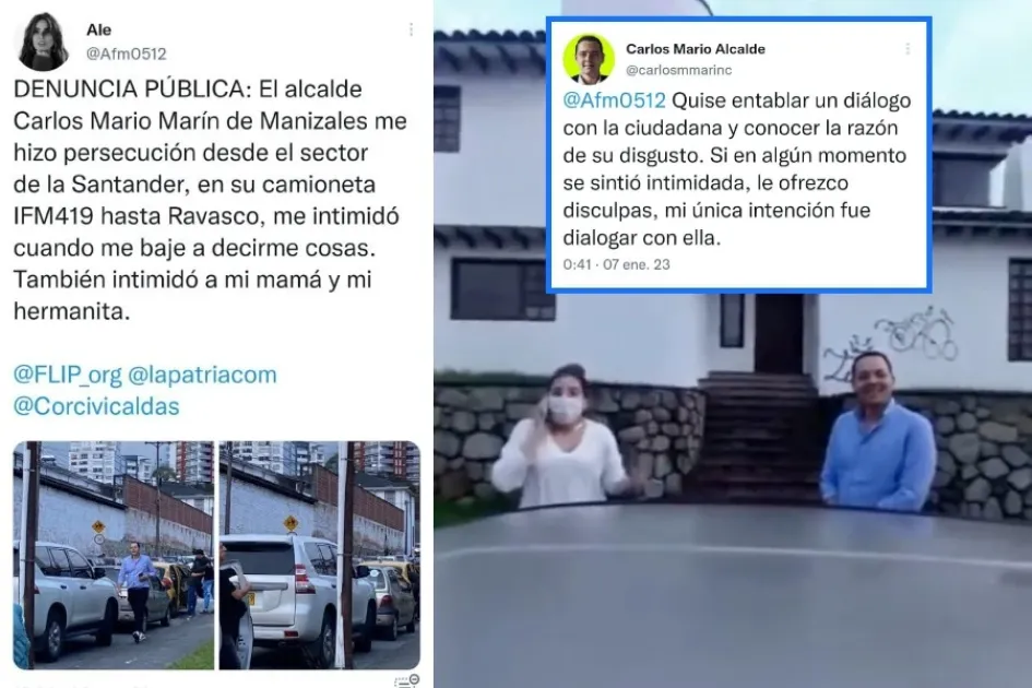 Ciudadana denuncia intimidación del alcalde de Manizales, él indica que quería dialogar Ciudadana denuncia intimidación del alcalde de Manizales, él indica que quería dialogar