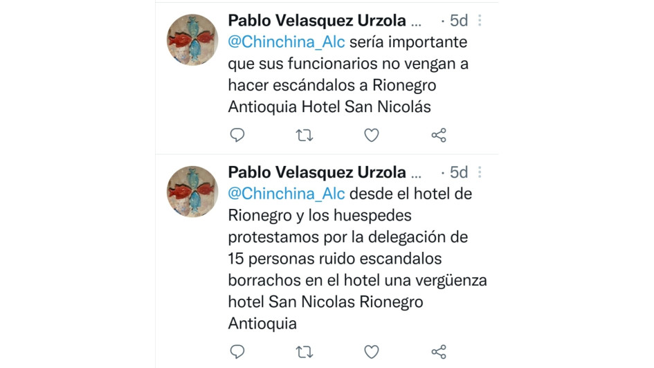 Estos son los mensajes que circularon por la cuenta de Twitter. Estos son los mensajes que circularon por la cuenta de Twitter.