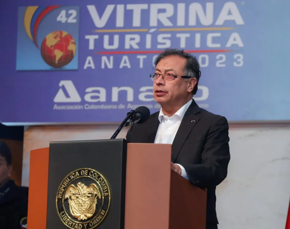 Gustavo Petro durante su intervención en Anato Gustavo Petro durante su intervención en Anato