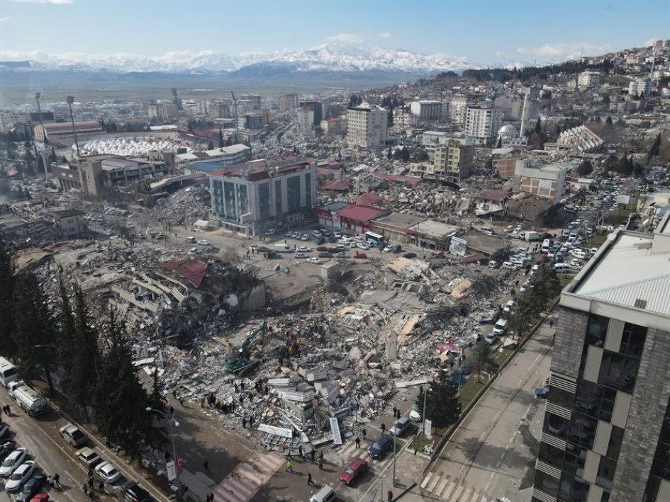 Foto aérea de la devastación en Kahramanmaras, al sudoeste de Turquía. Foto aérea de la devastación en Kahramanmaras, al sudoeste de Turquía.