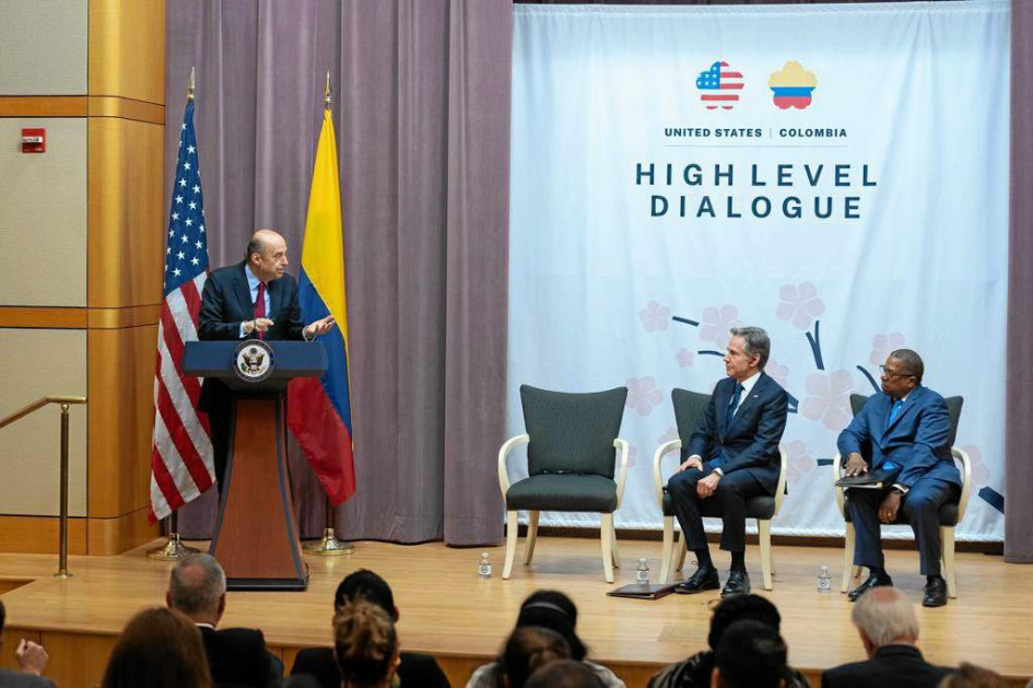 Instalación del Diálogo de Alto Nivel Colombia - Estados Unidos que tiene como protagonistas a Álvaro Leyva, ministro de Relaciones Exteriores colombiano, y Antony Blinken, secretario de Estado de los EE.UU. Instalación del Diálogo de Alto Nivel Colombia - Estados Unidos que tiene como protagonistas a Álvaro Leyva, ministro de Relaciones Exteriores colombiano, y Antony Blinken, secretario de Estado de los EE.UU.