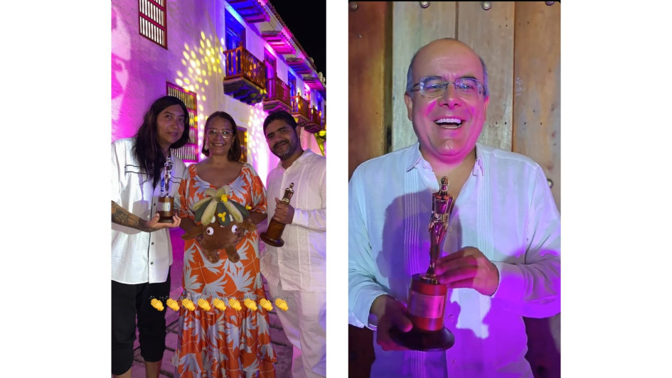 Juan Felipe Uribe (izquierda en la primera foto) y Ricardo Orrego fueron unos de los ganadores en la edición 39 de los premios de la televisión colombiana. Juan Felipe Uribe (izquierda en la primera foto) y Ricardo Orrego fueron unos de los ganadores en la edición 39 de los premios de la televisión colombiana.