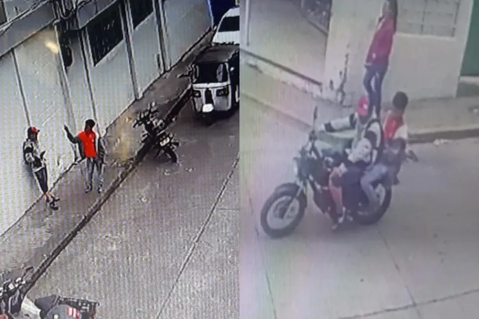 Los dos hombres que robaron la moto quedaron registrados en las cámaras de seguridad. Los dos hombres que robaron la moto quedaron registrados en las cámaras de seguridad.