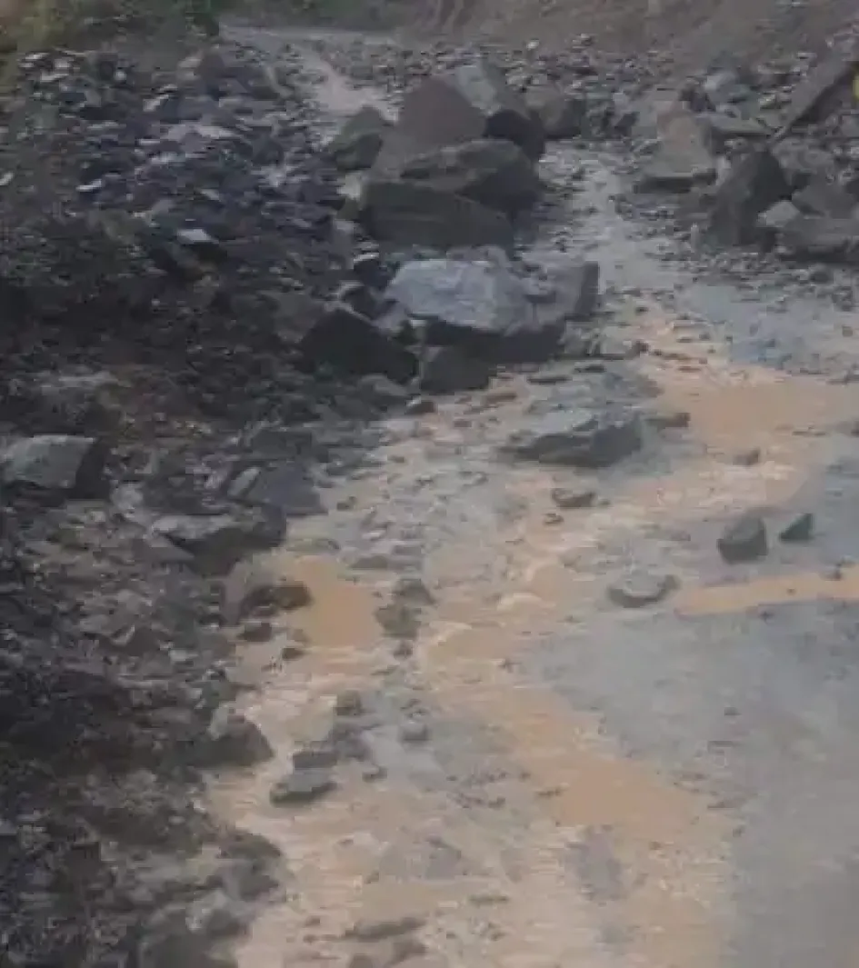 Deslizamiento en el sector de La Unión. 