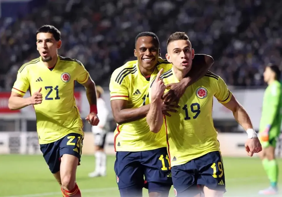 Rafael Santos Borré Rafael Santos Borré celebra su anotación.