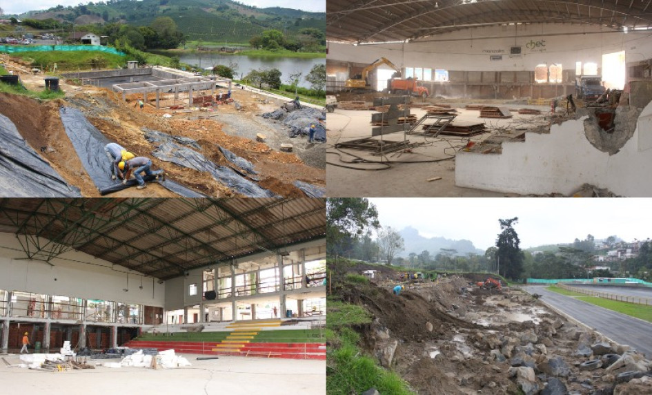 El Centro Internacional de Aguas Abiertas, en Chinchiná, será el primer escenario que se entregará para los Juegos Nacionales y Paranacionales. La obra, de la Gobernación de Caldas, va en el 70%. Los otros escenarios no superan el 10%. El Complejo Acuático sigue sin licencia de construcción. El Centro Internacional de Aguas Abiertas, en Chinchiná, será el primer escenario que se entregará para los Juegos Nacionales y Paranacionales. La obra, de la Gobernación de Caldas, va en el 70%. Los otros escenarios no superan el 10%. El Complejo Acuático sigue sin licencia de construcción.