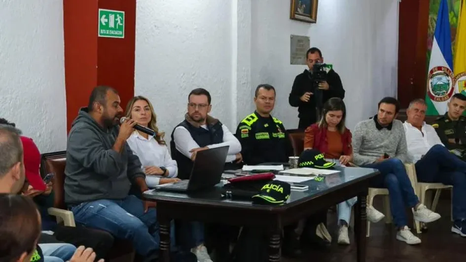 El Puesto de Mando Unificado en Villamaría este domingo. El Puesto de Mando Unificado en Villamaría este domingo.