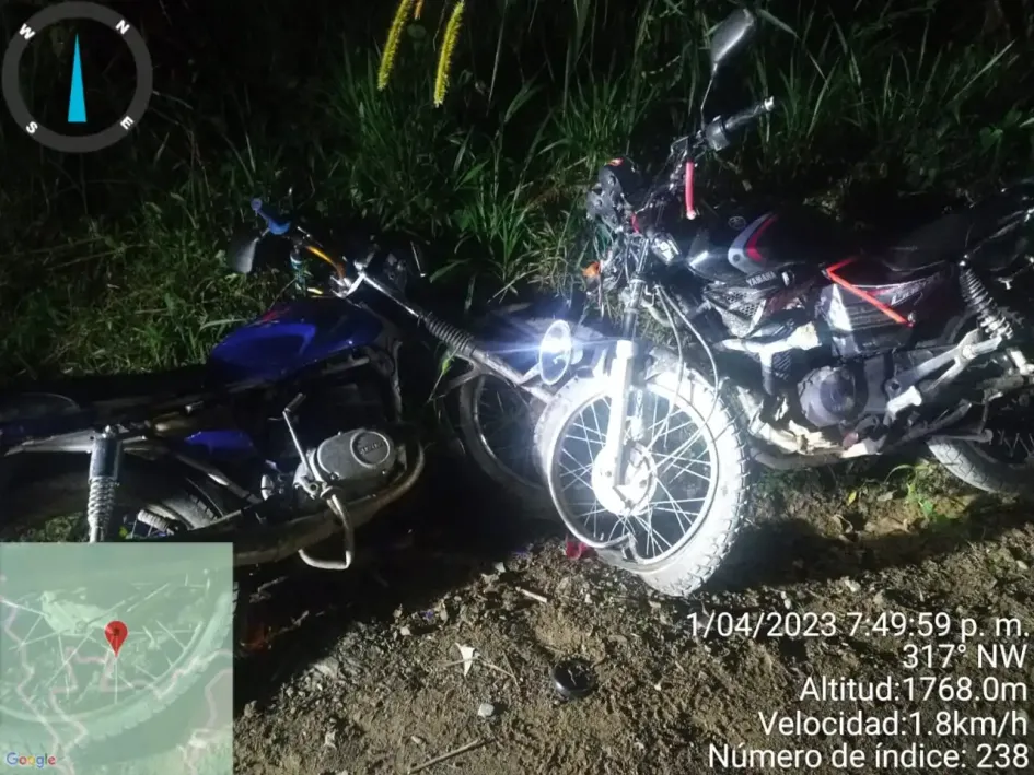 Dos heridos en choque de dos motos en la vereda Palocoposo de Pácora