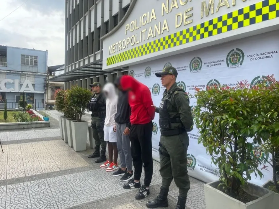 Los jugadores del Once Caldas capturados. Los jugadores del Once Caldas capturados.