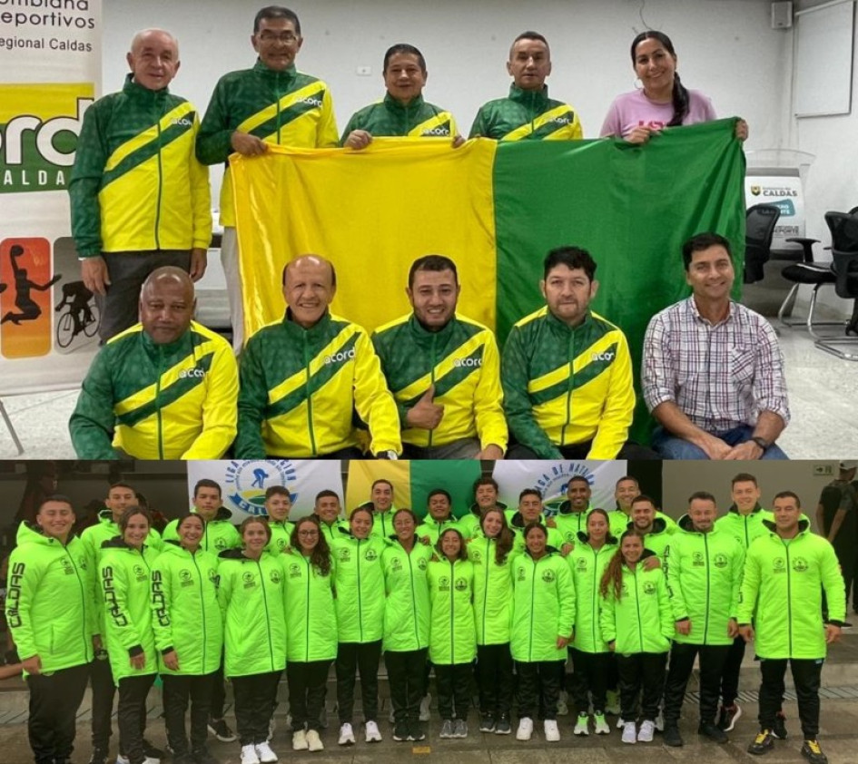 Arriba, parte de la delegación caldense que participará en los Juegos Nacionales para Periodistas, de Acord Colombia. Abajo, la selección Caldas de natación. Arriba, parte de la delegación caldense que participará en los Juegos Nacionales para Periodistas, de Acord Colombia. Abajo, la selección Caldas de natación.
