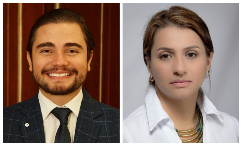 El representante caldense Santiago Osorio Marín y la senadora Paola Holguín Moreno.