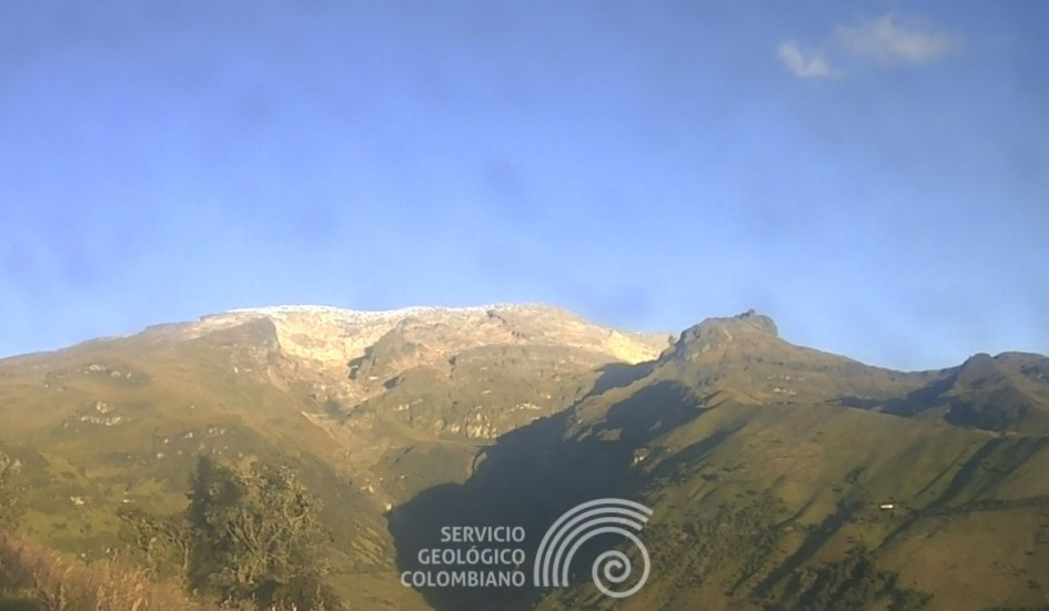 Estado del volcán Nevado del Ruiz en la mañana de este 13 de junio desde el sector de Pitayó y el río Lagunilla. Estado del volcán Nevado del Ruiz en la mañana de este 13 de junio desde el sector de Pitayó y el río Lagunilla.