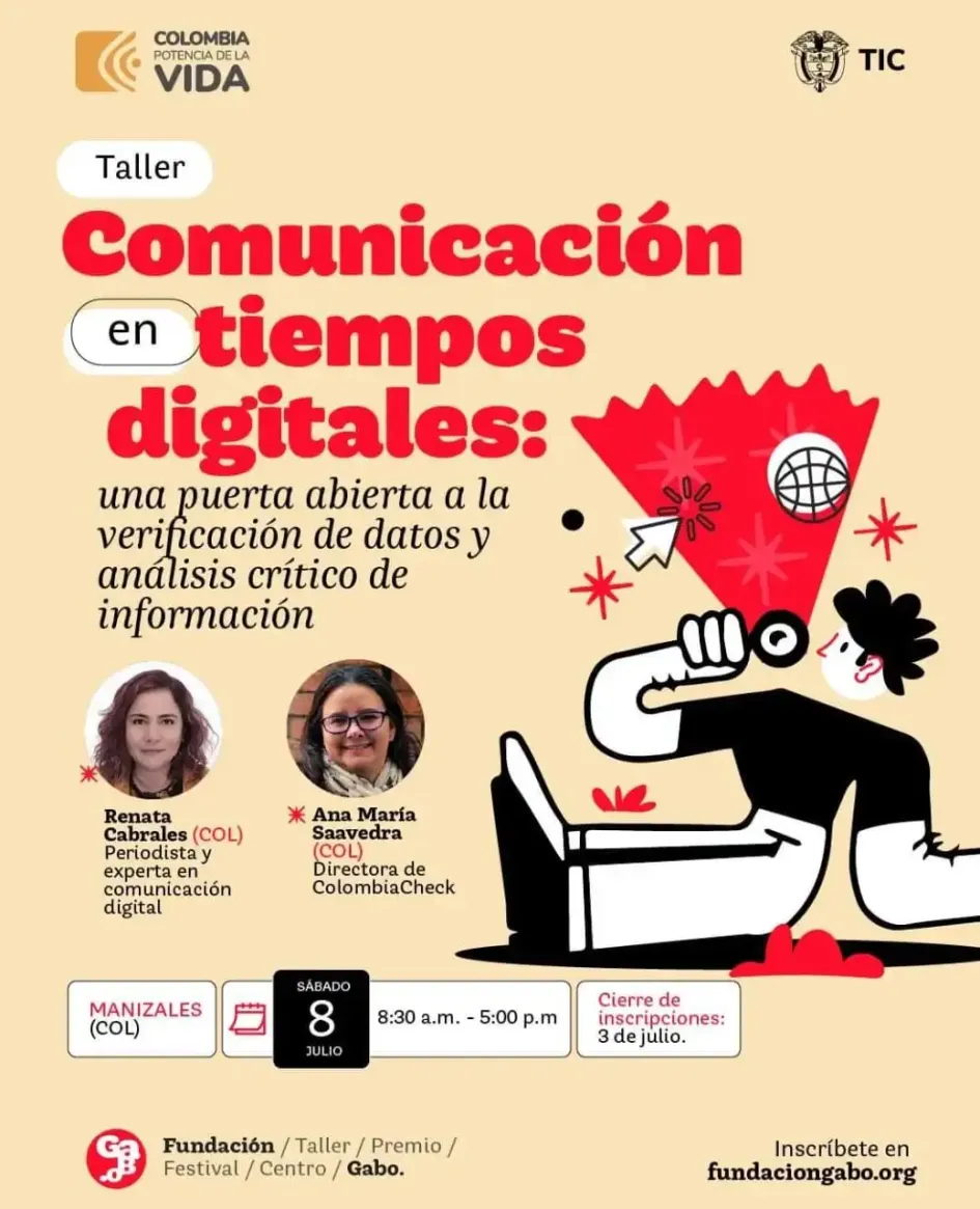 Participe en el taller Comunicación en tiempos digitales de la Fundación Gabo en Manizales Participe en el taller Comunicación en tiempos digitales de la Fundación Gabo en Manizales