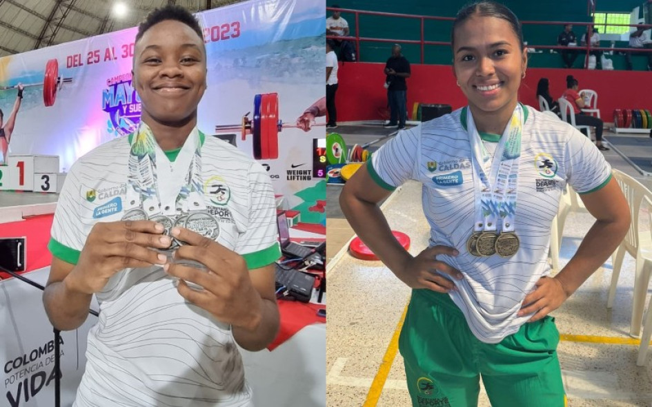 Duvaney Sinisterra y Rohelis Galvis fueron los medallistas de Caldas este jueves. Duvaney Sinisterra y Rohelis Galvis fueron los medallistas de Caldas este jueves.
