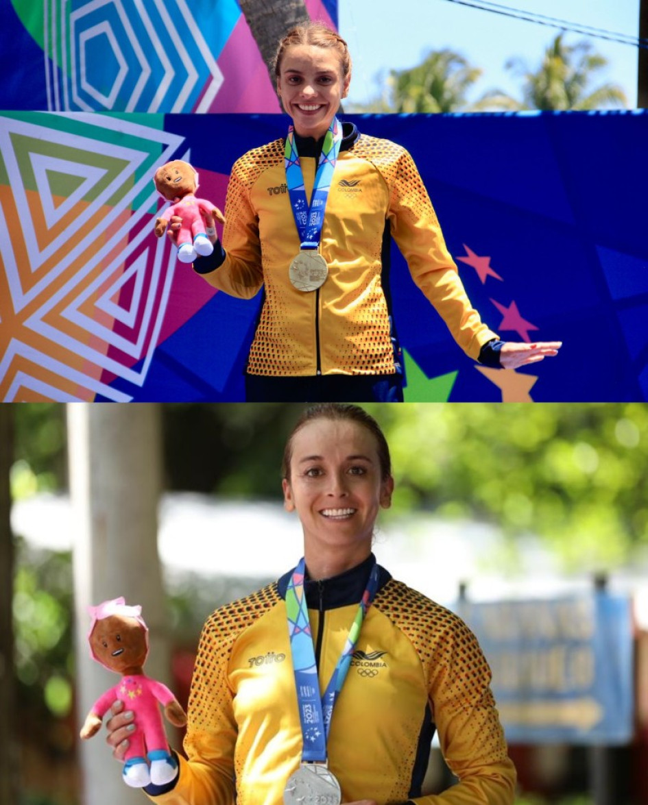 Arriba, la triatleta María Carolina Velásquez. Abajo, la ciclista Diana Carolina Peñuela. Arriba, la triatleta María Carolina Velásquez. Abajo, la ciclista Diana Carolina Peñuela.