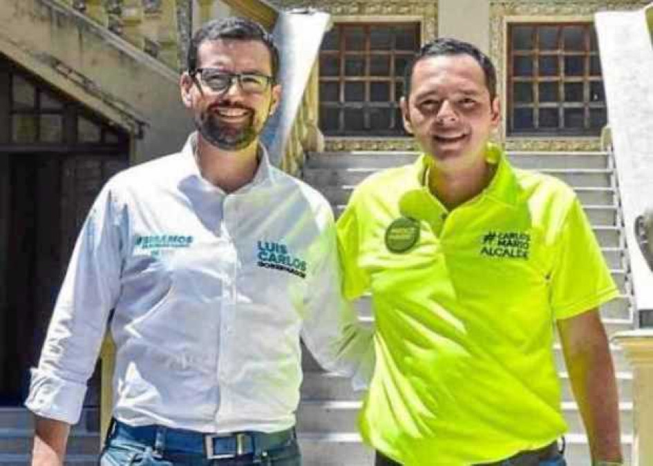 Luis Carlos Velásquez, gobernador de Caldas, y Carlos Mario Marín, alcalde de Manizales.