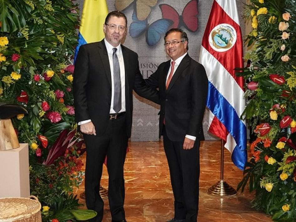 Foto | Julián Lineros | LA PATRIA El presidente de Costa Rica, Rodrigo Chaves Robles, junto al presidente Gustavo Petro. Foto | Julián Lineros | LA PATRIA El presidente de Costa Rica, Rodrigo Chaves Robles, junto al presidente Gustavo Petro.