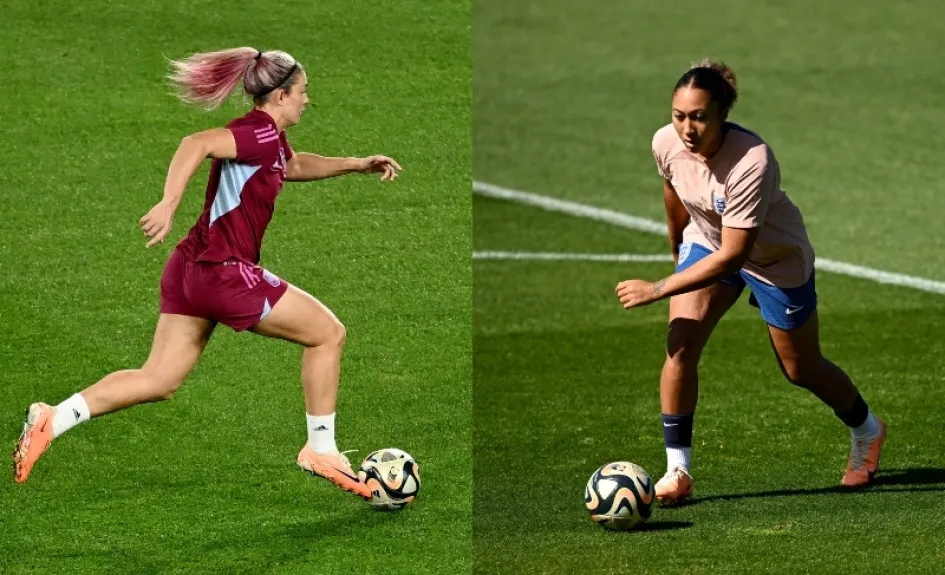 Alexia Putellas y Lauren James, figuras de España e Inglaterra, en el último entrenamiento previo a la final del Mundial Femenino de Australia y Nueva Zelanda. Foto | EFE | LA PATRIA Alexia Putellas y Lauren James, figuras de España e Inglaterra, en el último entrenamiento previo a la final del Mundial Femenino de Australia y Nueva Zelanda.