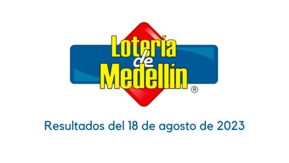 Loteria-de-Medellin-resultados-18-de-agosto-2023 Logo de la Lotería de Medellín. Debajo dice "resultados del 18 de agosto de 2023"