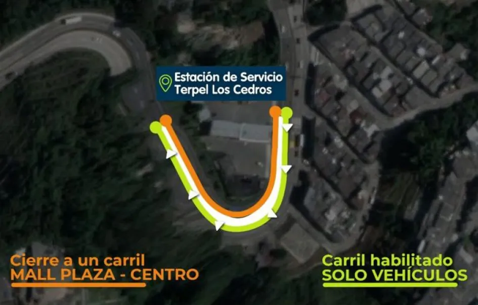 Esta es la curva en el carril de subida hacia la Universidad Autónoma en la que se adelantarán los trabajos. Esta es la curva en el carril de subida hacia la Universidad Autónoma en la que se adelantarán los trabajos.
