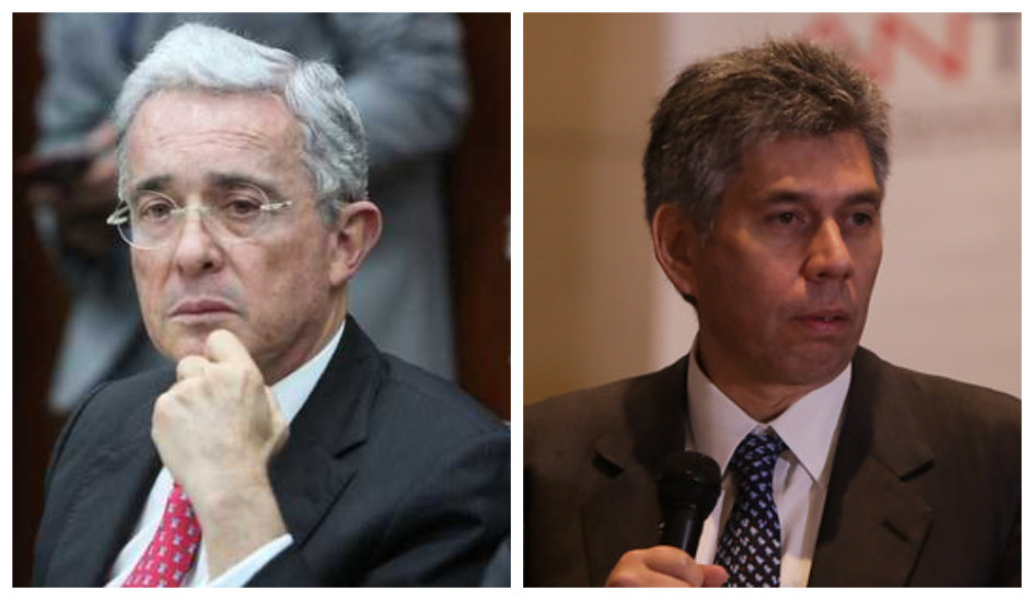Álvaro Uribe (izquierda) acusó de narcotraficante a Daniel Coronell en el 2017. Álvaro Uribe (izquierda) acusó de narcotraficante a Daniel Coronell en el 2017.