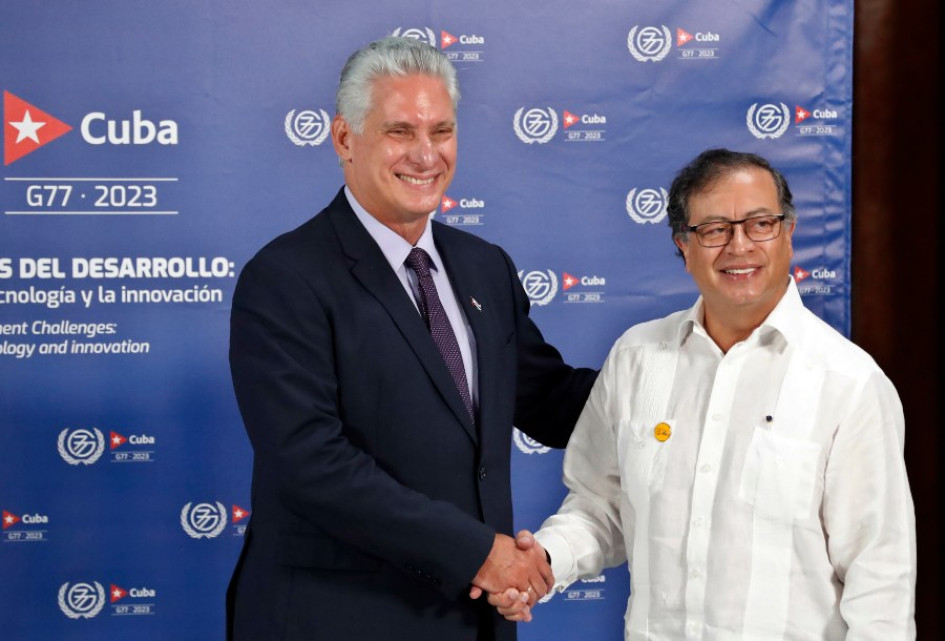 Miguel Diaz-Canel y Gustavo Petro El presidente de Cuba, Miguel Diaz-Canel, recibió a su homólogo de Colombia, Gustavo Petro, en el Palacio de Convenciones de La Habana (Cuba).
