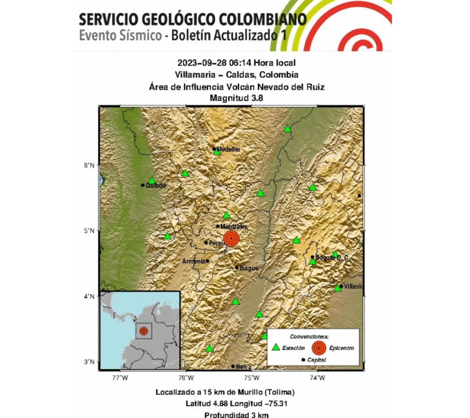 Sismo en Villamaría Sismo en Villamaría