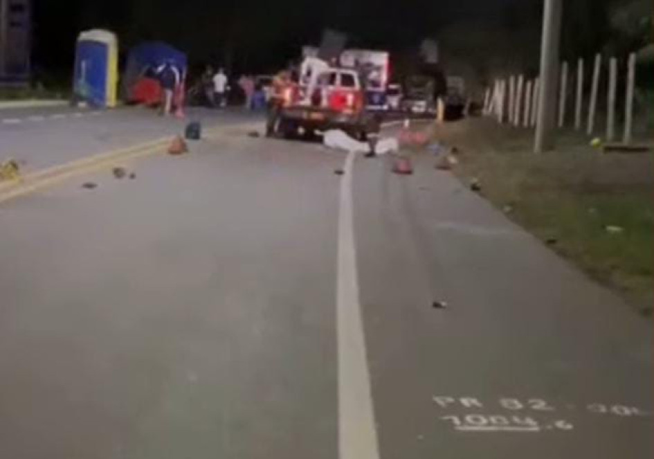 accidente de tránsito El sitio del accidente de tránsito donde murió una mujer en la vía Manizales-Medellín.