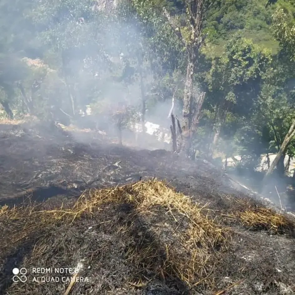 El incendio en Marmato. El incendio en Marmato.