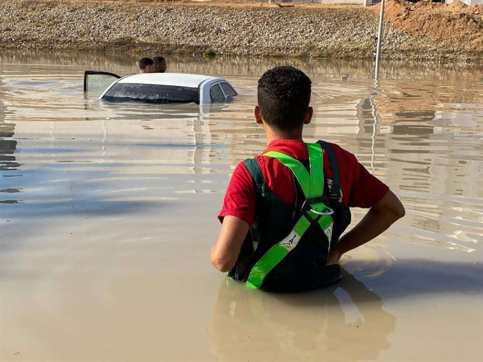 Inundaciones en Libia Los equipos de emergencia de Media Luna Roja responden a las devastadoras inundaciones que arrasaron el noreste de Libia.