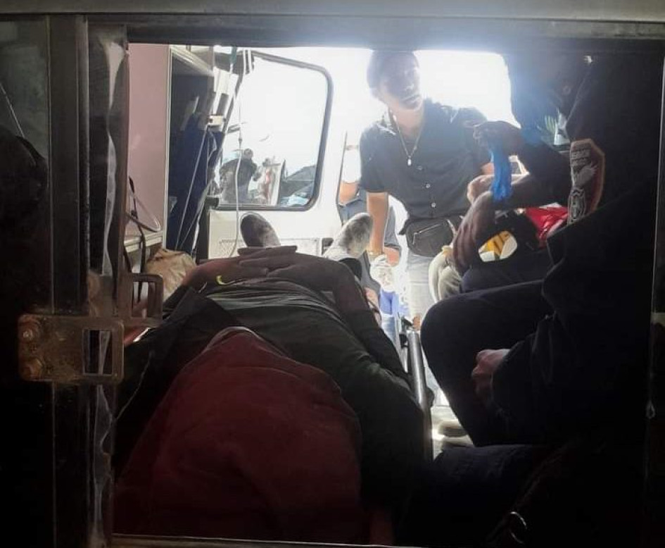 atención médica a minero lesionado en Marmato El minero fue trasladado al Hospital San Antonio de Marmato.