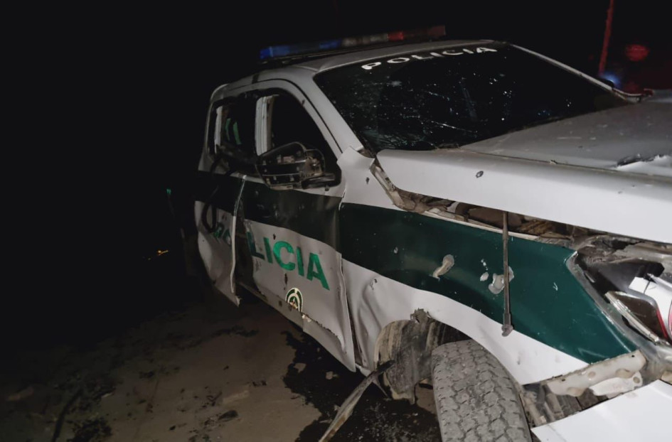 La patrulla de la Policía atacada en Nariño. La patrulla de la Policía atacada en Nariño.