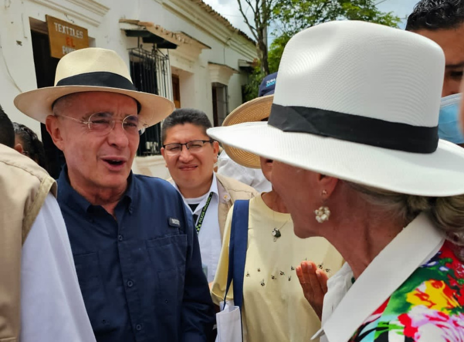 El expresidente Álvaro Uribe esta semana en Mompóx, Bolívar. Álvaro Uribe Vélez, expresidente de Colombia.