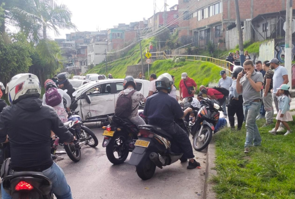 Este es el lugar en el que se presentó el accidente de transito. Accidente en Cervantes (Manizales)