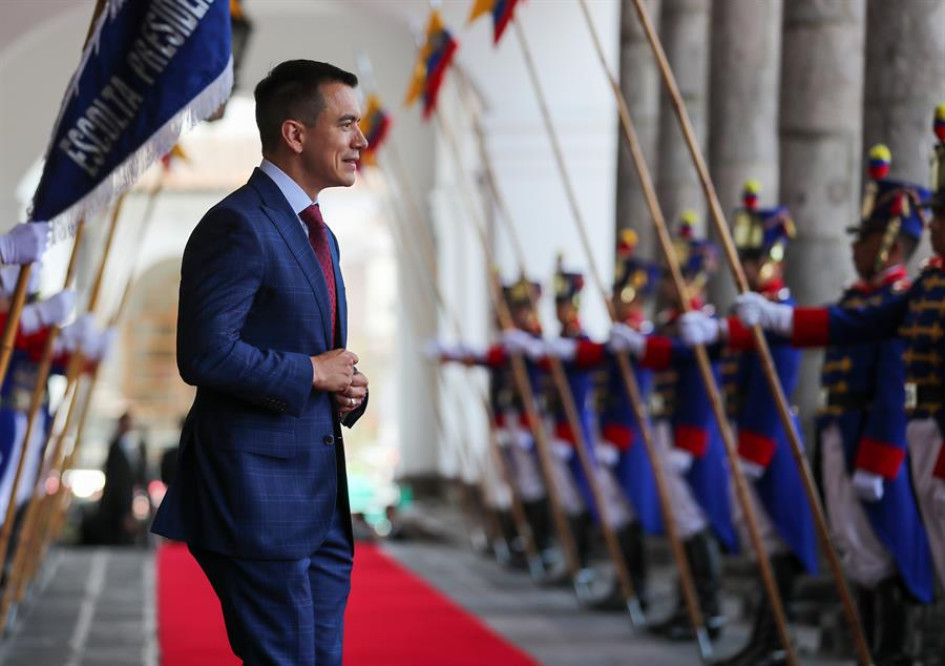 El presidente electo de Ecuador Daniel Noboa El presidente electo de Ecuador Daniel Noboa el pasado 17 de octubre durante su llegada al Palacio de Gobierno en Quito.