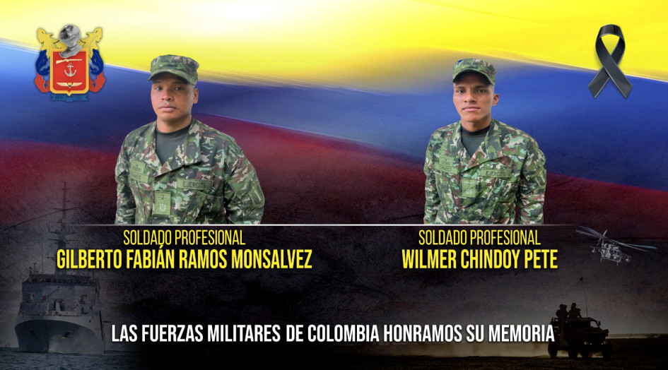 Los uniformados asesinados en Tierralta (Córdoba) fueron Wílmer Chindoy Pete y Gilberto Fabián Ramoz Monsalvez. Los uniformados asesinados en Tierralta (Córdoba) fueron Wílmer Chindoy Pete y Gilberto Fabián Ramoz Monsalvez.