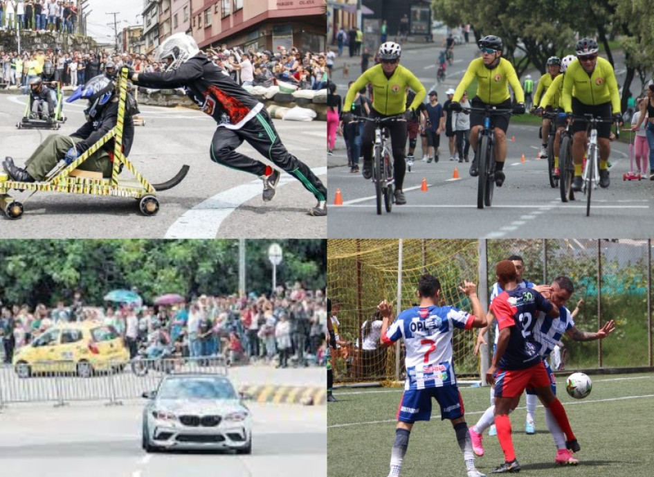 Hay automovilismo, carritos de balineras, fútbol, torneos de fin de año y ciclomontañismo. Hay automovilismo, carritos de balineras, fútbol, torneos de fin de año y ciclomontañismo.